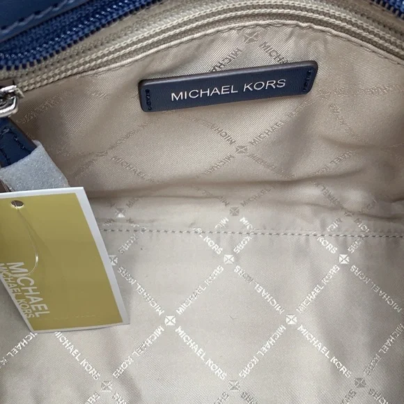 Michael Kors Hamilton Small Satchel Shoulder Crossbody BagNavy Multi…
